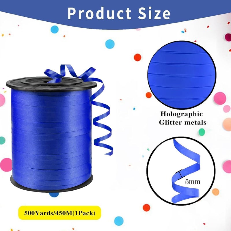 WFAUIBR 500 Yard Premium Dark Blue Curling Ribbon Balloon String,3/16" for Gift Wrapping, Balloon Ribbon,Party Birthday Wedding Decoration,Art Crafts,Florist Flowe - Image 2